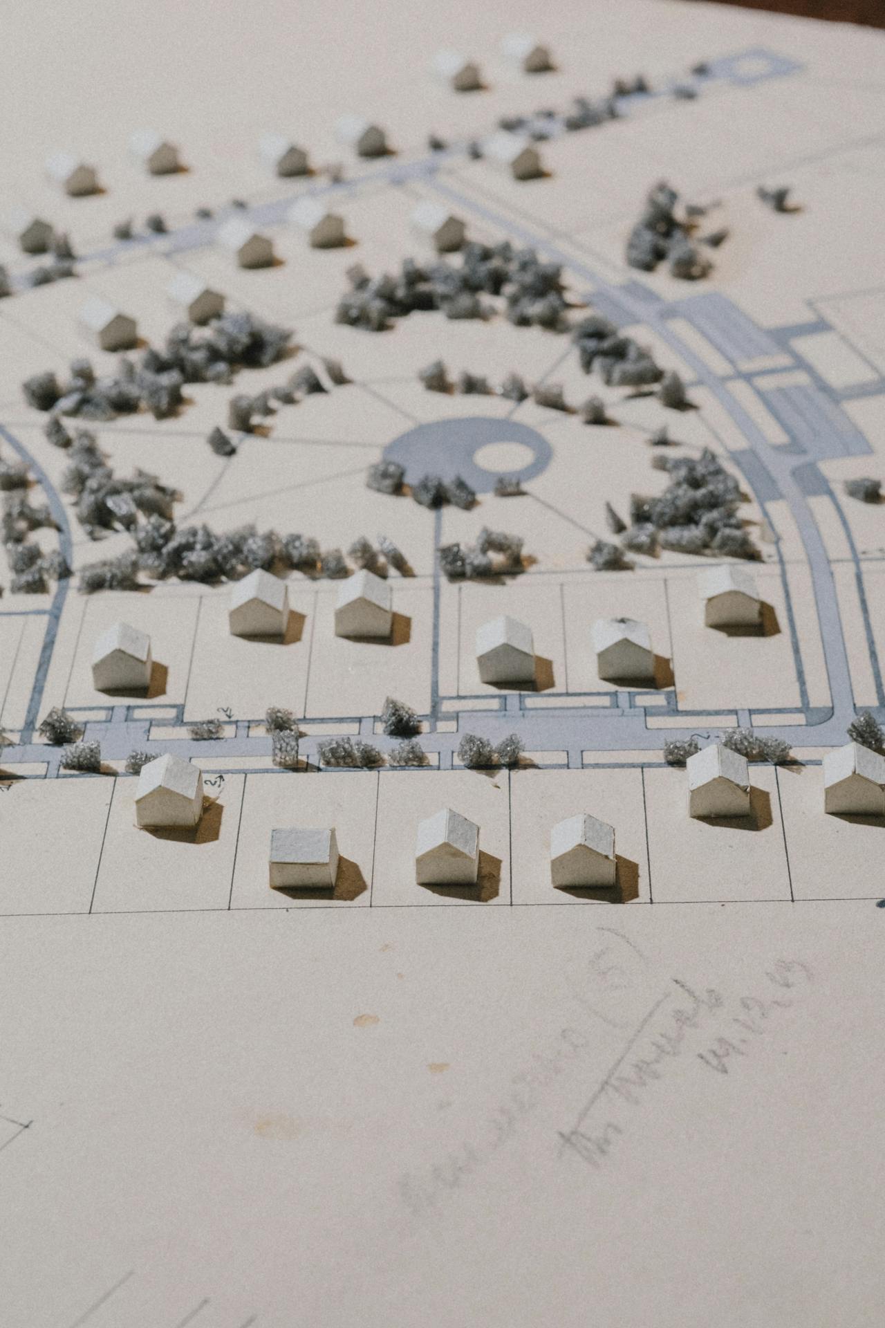 Fotografía a color de una maqueta de urbanismo
